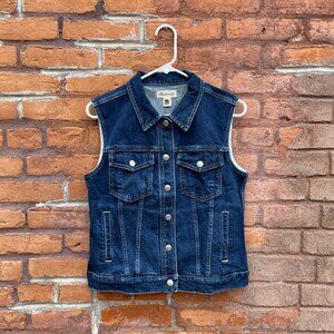 Madewell Dark Wash Denim Vest Medium